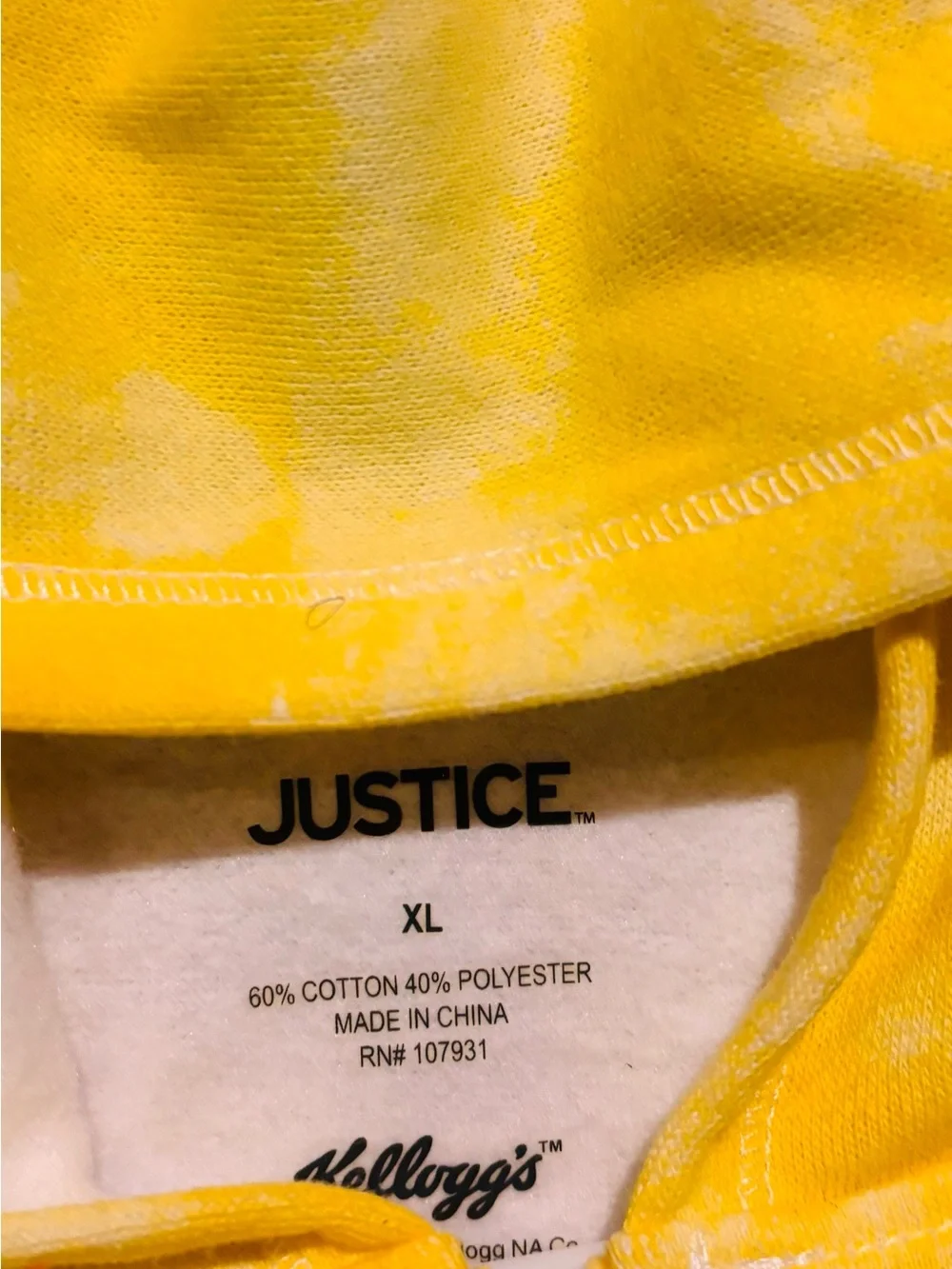 Justice Yellow Tie-Dye Eggo Zip Hoodie